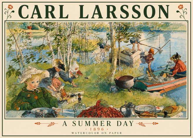 Carl Larsson A Summer Day No6 - Affiche