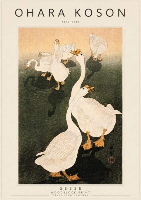 Ohara Koson Geese No4 - Affiche