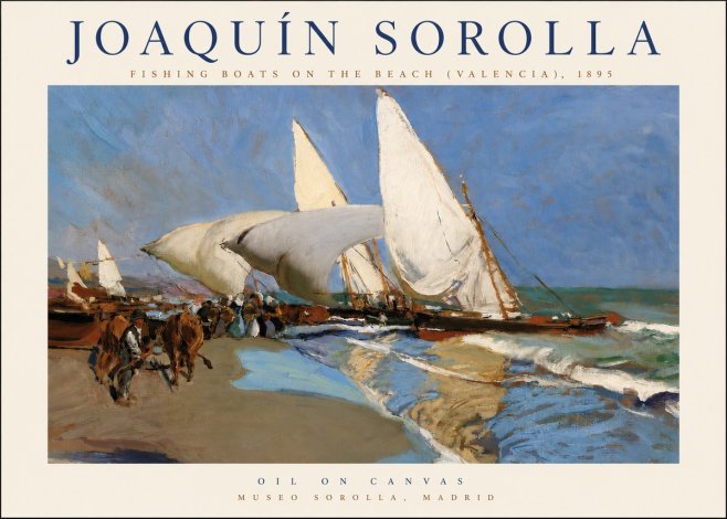 Sorolla Fishing Boats on the Beach (Valencia), 1895 No4 - Affiche