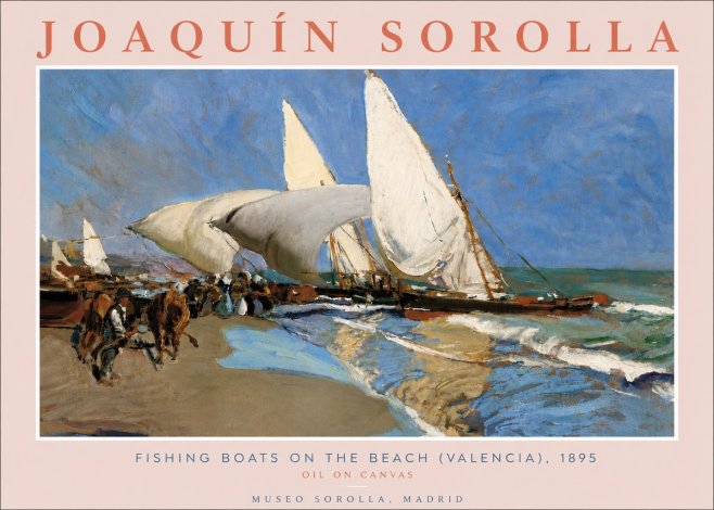 Sorolla Fishing Boats on the Beach (Valencia), 1895 No6 - Affiche