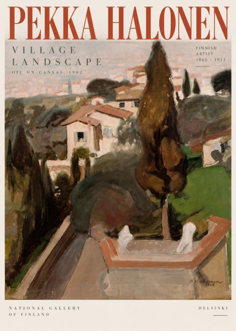 Pekka Halonen Village Landscape No5 - Affiche