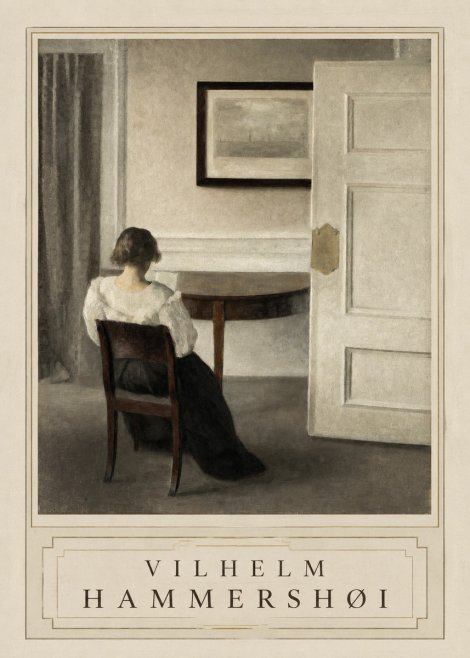 Vilhelm Hammershøi Interior with a Woman, Strandgade 30 No3 - Affiche