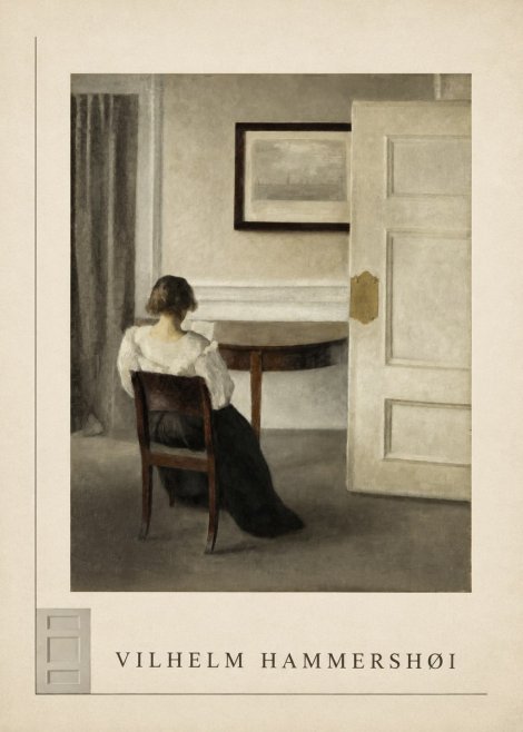 Vilhelm Hammershøi Interior with a Woman, Strandgade 30 No6 - Affiche