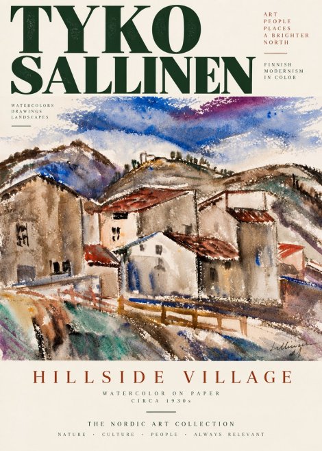 Tyko Sallinen Hillside Village No4 - Affiche