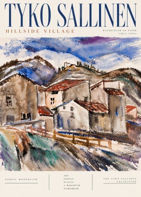 Tyko Sallinen Hillside Village No6 - Affiche