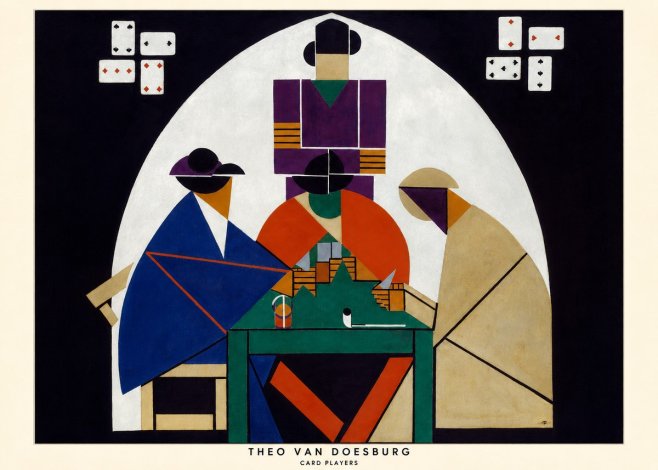 Theo van Doesburg Card Players No6 - Affiche