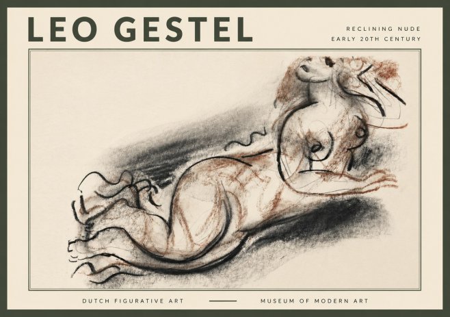 Leo Gestel Reclining Nude No4 - Affiche