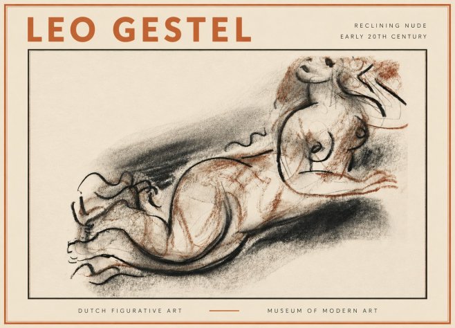 Leo Gestel Reclining Nude No5 - Affiche
