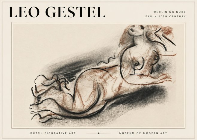 Leo Gestel Reclining Nude No6 - Affiche