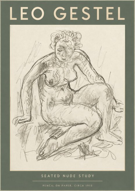 Leo Gestel Seated Nude Study No2 - Affiche