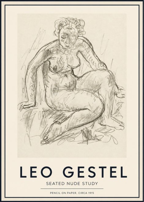 Leo Gestel Seated Nude Study No3 - Affiche
