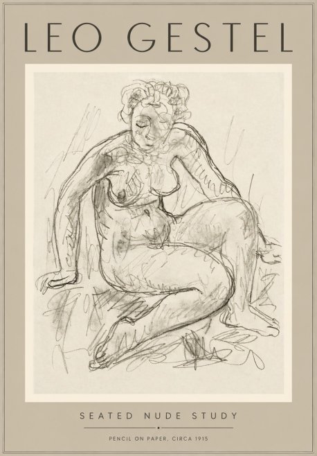 Leo Gestel Seated Nude Study No5 - Affiche