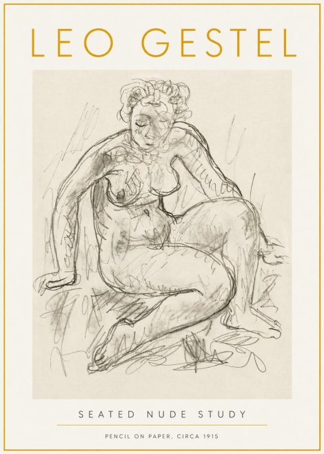 Leo Gestel Seated Nude Study No6 - Affiche