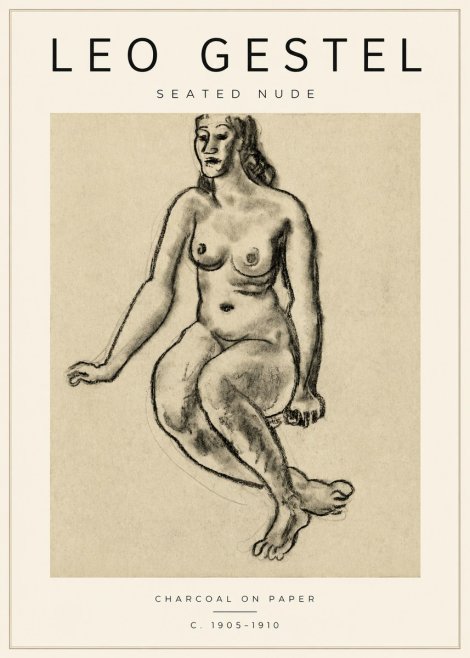 Leo Gestel Seated Nude No3 - Affiche