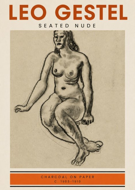 Leo Gestel Seated Nude No4 - Affiche