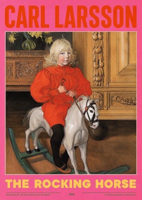 Carl Larsson The Rocking Horse No2 - Affiche