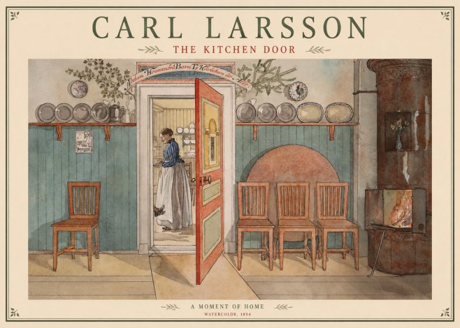 Carl Larsson The Kitchen Door No1 - Affiche