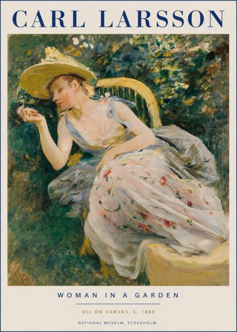 Carl Larsson Woman in a Garden No3 - Affiche