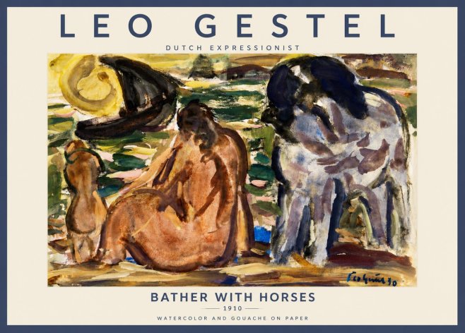 Leo Gestel Bather with Horses No4 - Affiche