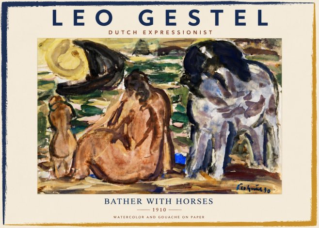 Leo Gestel Bather with Horses No6 - Affiche