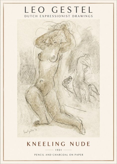Leo Gestel Kneeling Nude No2 - Affiche