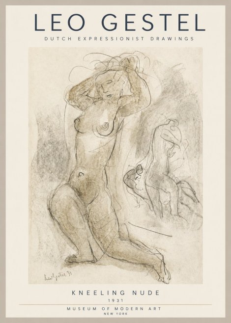 Leo Gestel Kneeling Nude No3 - Affiche