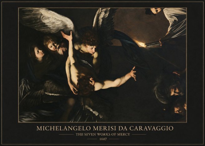 Michelangelo Merisi da Caravaggio The Seven Works of Mercy II No6 - Affiche