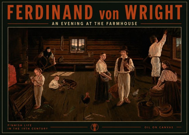 Ferdinand von Wright An Evening at the Farmhouse No5 - Affiche
