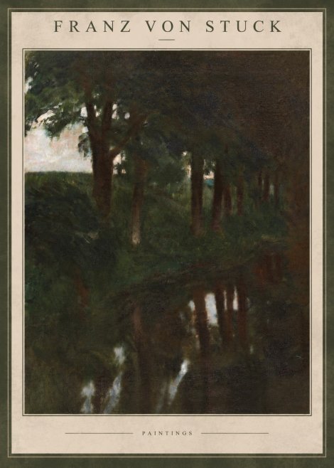 Franz von Stuck Woodland Reflections No4 - Affiche
