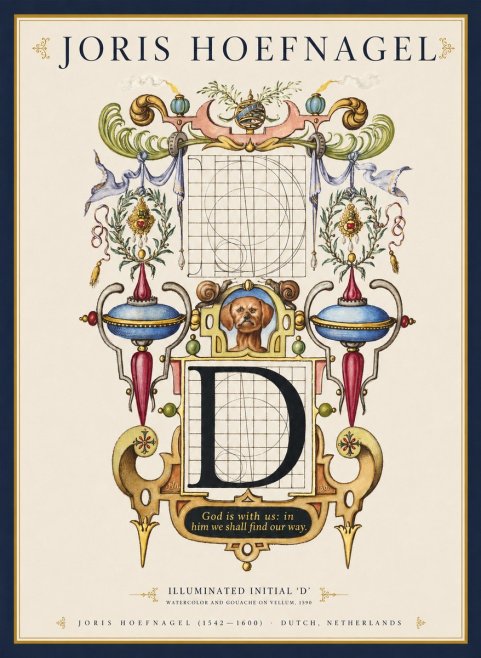 Joris Hoefnagel Illuminated Initial 'D' No1 - Affiche