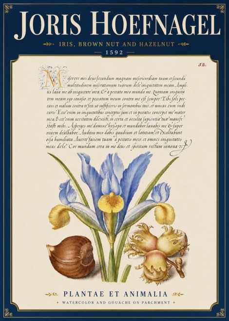 Joris Hoefnagel Iris, Brown Nut and Hazelnut No6 - Affiche