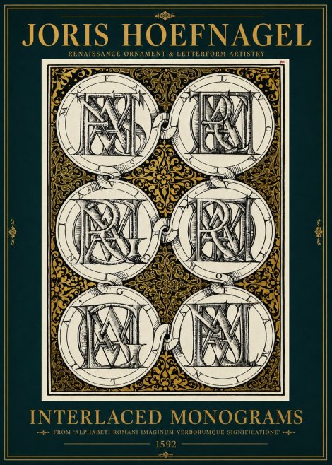 Joris Hoefnagel Interlaced Monograms No3 - Affiche