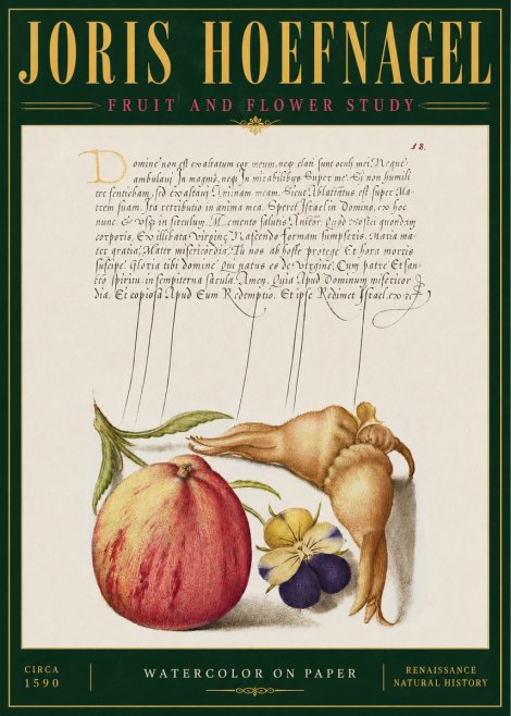 Joris Hoefnagel Fruit and Flower Study No4 - Affiche