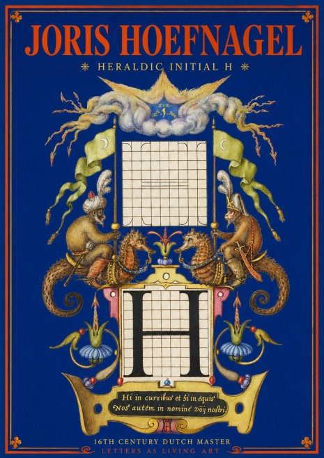 Joris Hoefnagel Heraldic Initial H No2 - Affiche