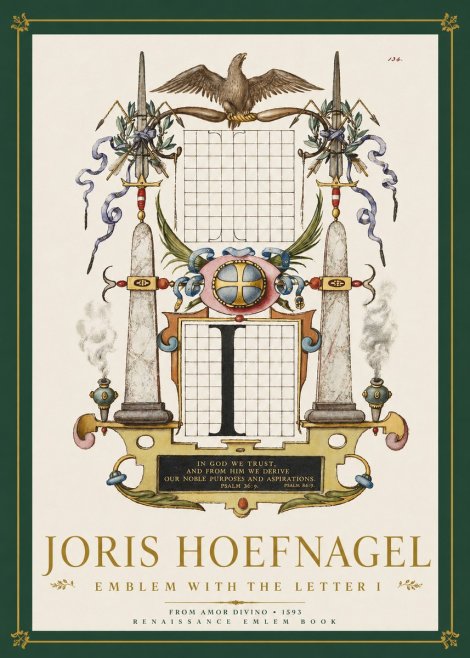Joris Hoefnagel Ornamental Design with Dedicatory Inscription No4 - Affiche