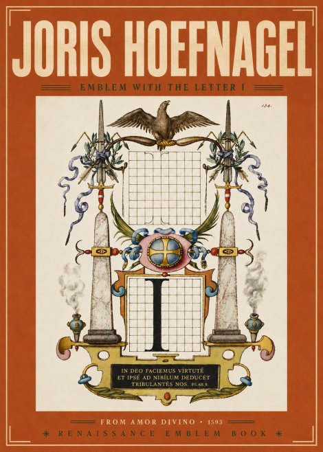 Joris Hoefnagel Ornamental Design with Dedicatory Inscription No6 - Affiche