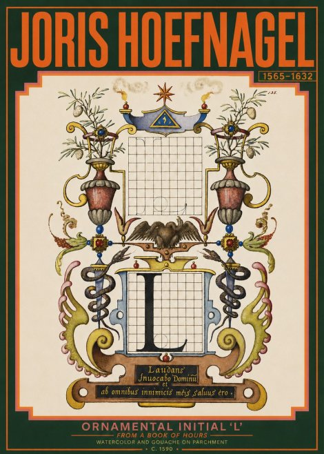 Joris Hoefnagel Ornamental Initial 'L' No3 - Affiche