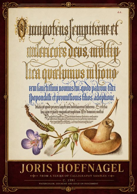Joris Hoefnagel From a Series of Calligraphy Samples No6 - Affiche