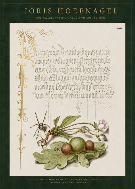 Joris Hoefnagel Plant with Galls and Insect No3 - Affiche