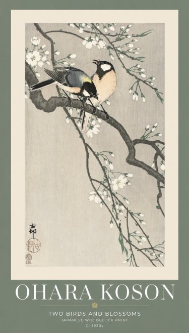 Ohara Koson Two Birds and Blossoms I No1 - Affiche