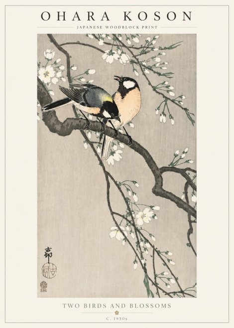 Ohara Koson Two Birds and Blossoms I No2 - Affiche