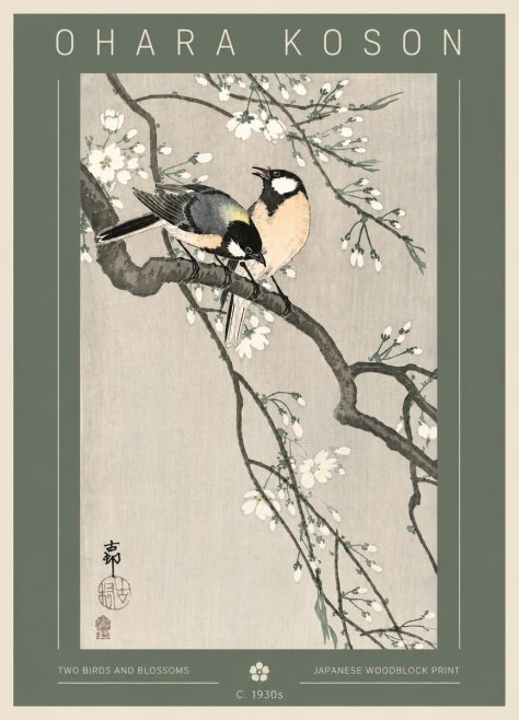 Ohara Koson Two Birds and Blossoms I No3 - Affiche