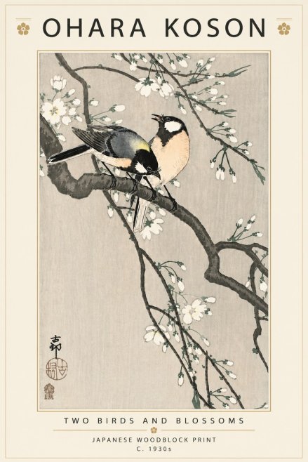 Ohara Koson Two Birds and Blossoms I No5 - Affiche