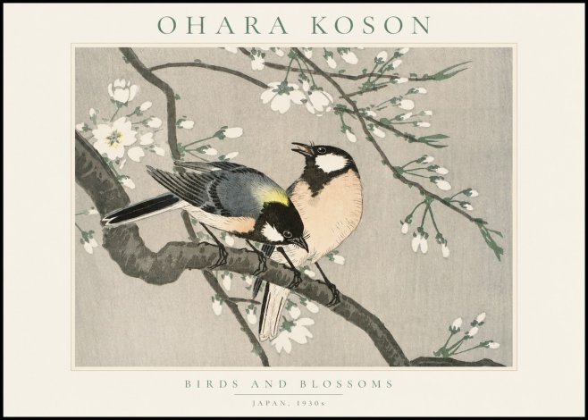 Ohara Koson Birds and Blossoms No1 - Affiche