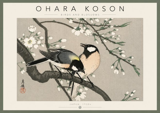 Ohara Koson Birds and Blossoms No4 - Affiche