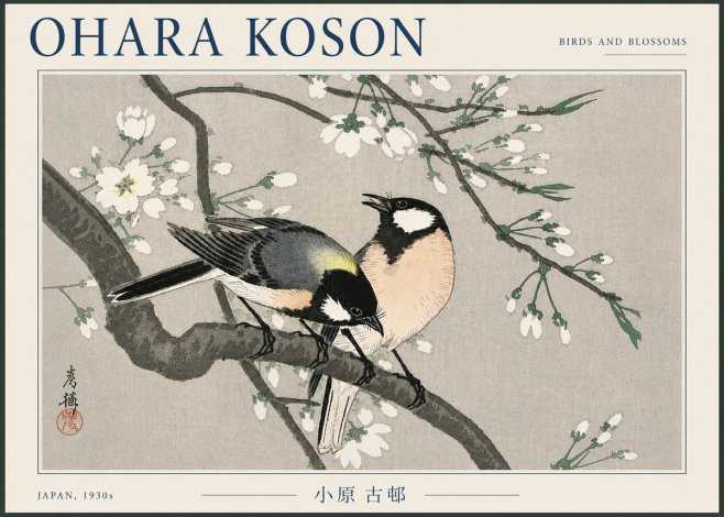 Ohara Koson Birds and Blossoms No5 - Affiche