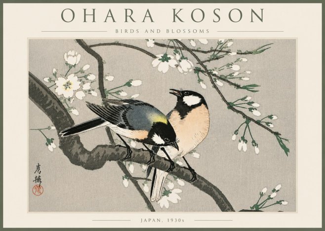 Ohara Koson Birds and Blossoms No6 - Affiche