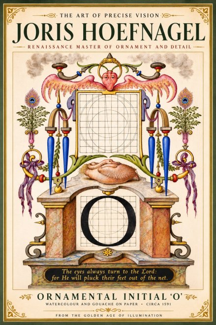 Joris Hoefnagel Ornamental Initial 'O' No5 - Affiche