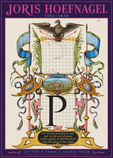 Joris Hoefnagel Letter P from a Model Book No2 - Affiche