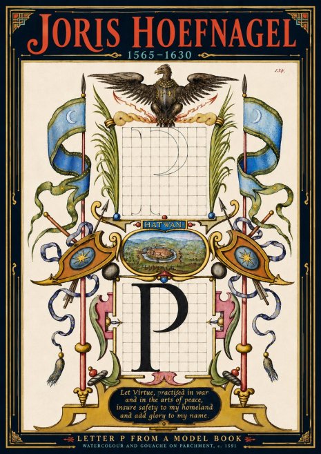 Joris Hoefnagel Letter P from a Model Book No5 - Affiche